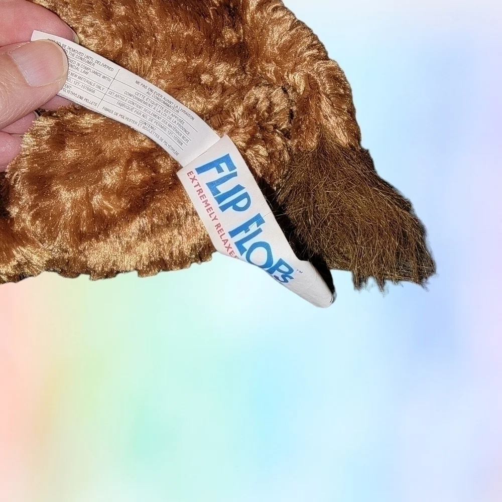 𝅺MARY Meyer Flip Flops Plush Cow Texas Longhorn bubba Bull Brown 2002 T37